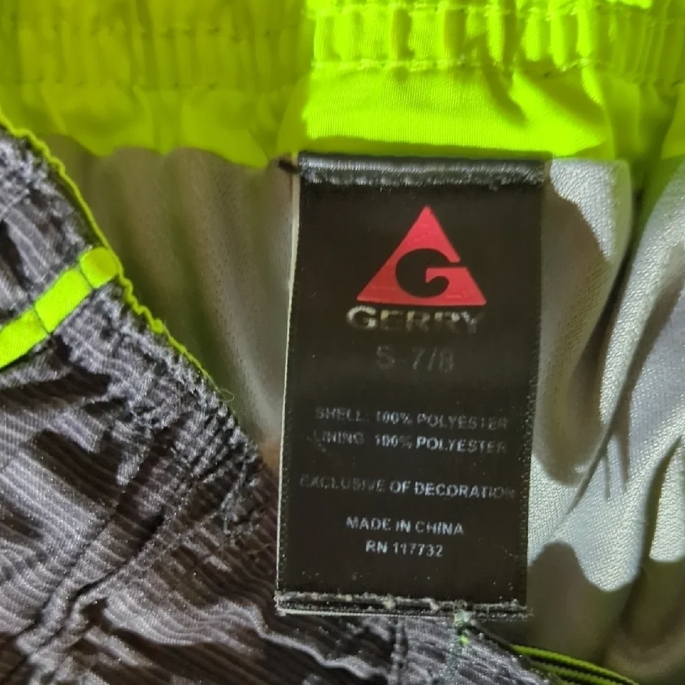 Blue and Gray Board Shorts with Drawstring